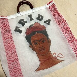 Frida Red and White Market Bag